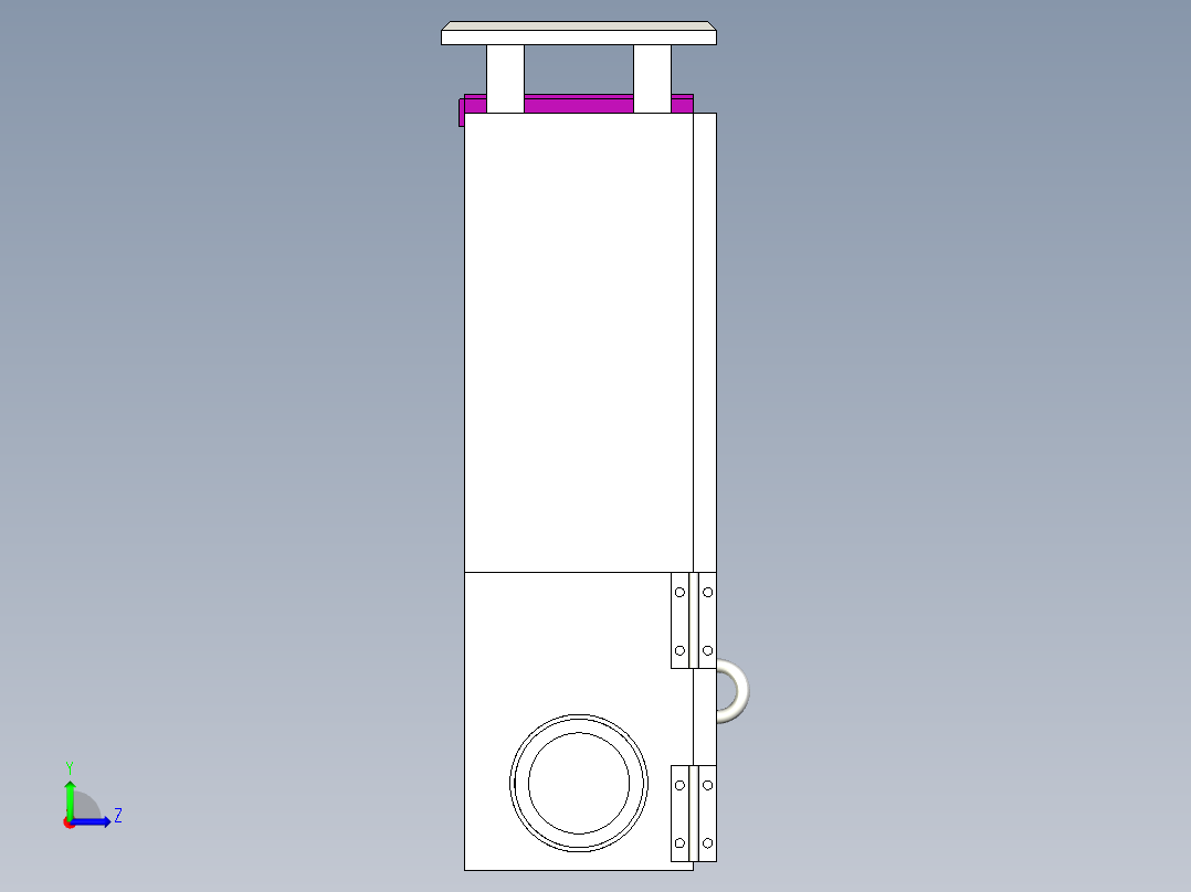 一种安装有空气过滤器的电力设备箱左视图