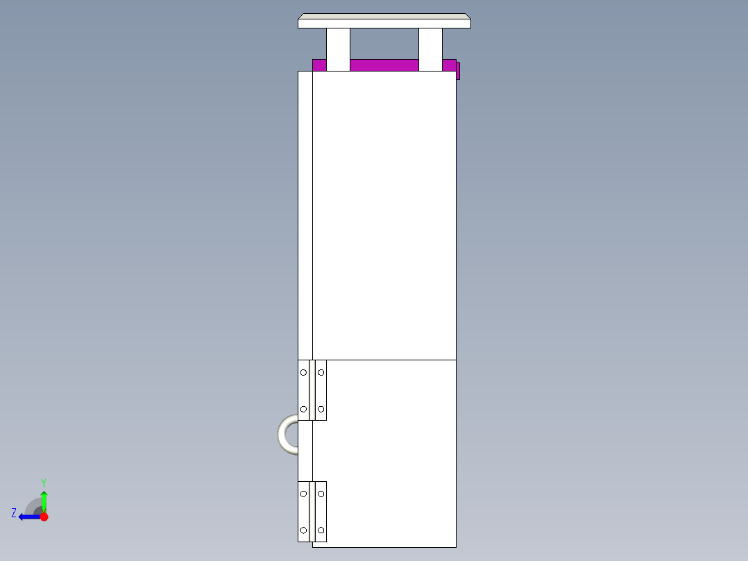 一种安装有空气过滤器的电力设备箱右视图