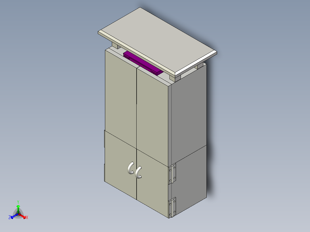 一种安装有空气过滤器的电力设备箱正等轴测图
