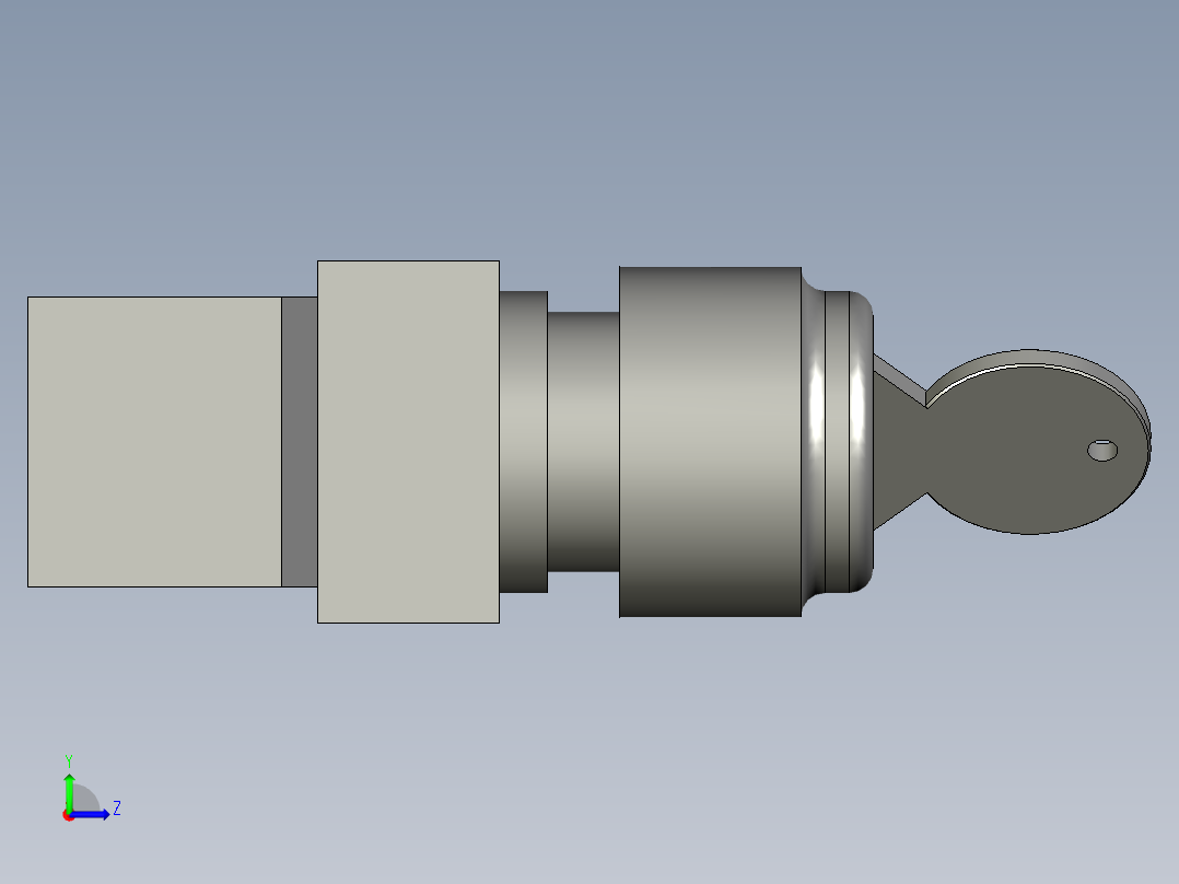 XB2BG21C_钥匙开关(Schneider)左视图