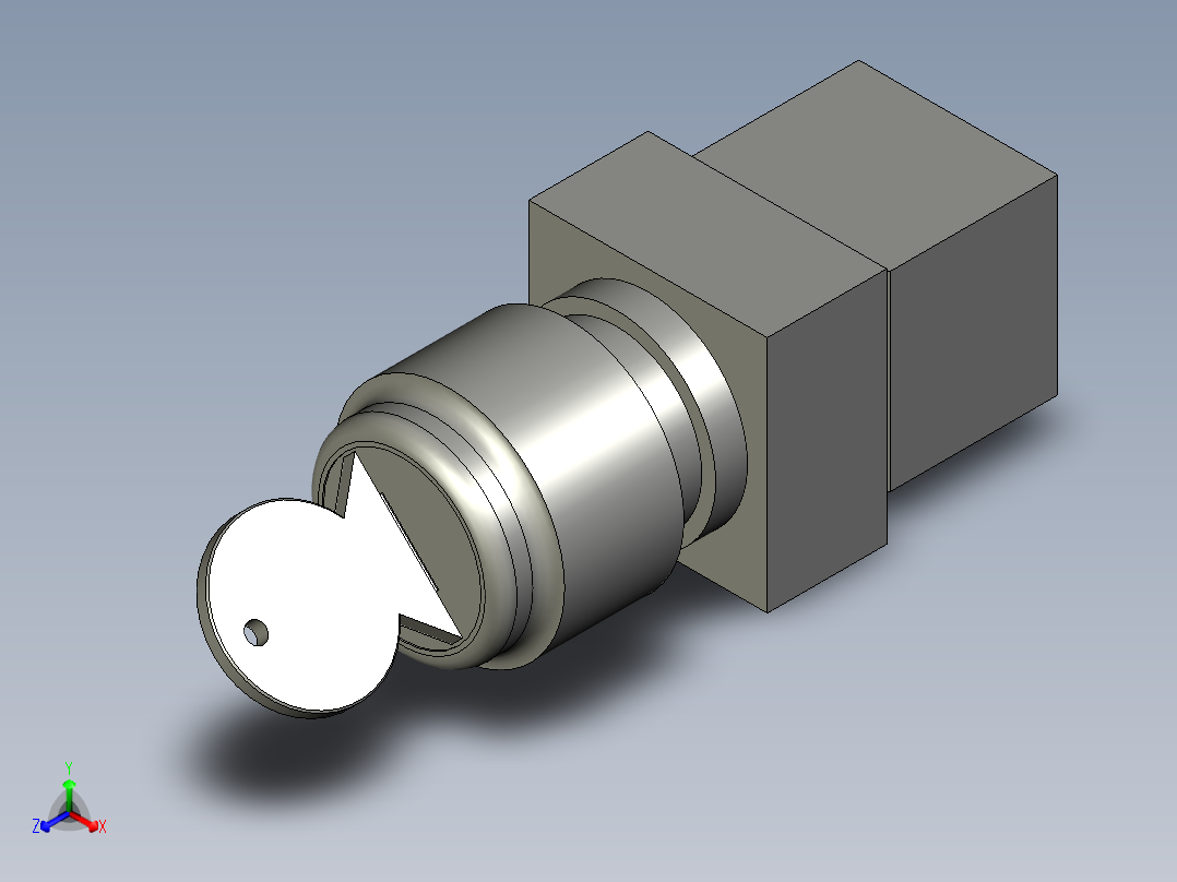 XB2BG21C_钥匙开关(Schneider)正等轴测图