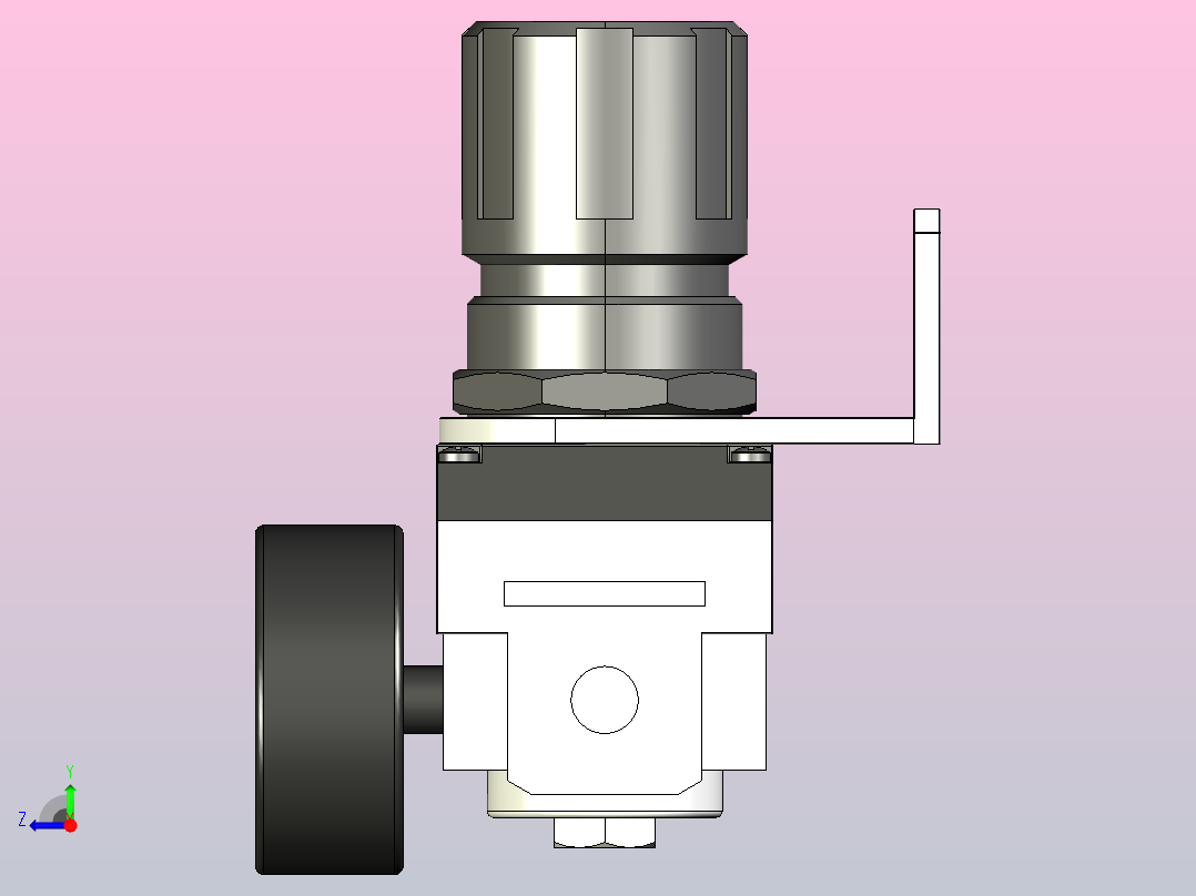 QAR1000～2000系列空气过滤组合[QAR1000-M5] (3)右视图