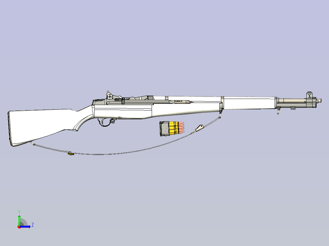 M1 Garand Reference Model左视图