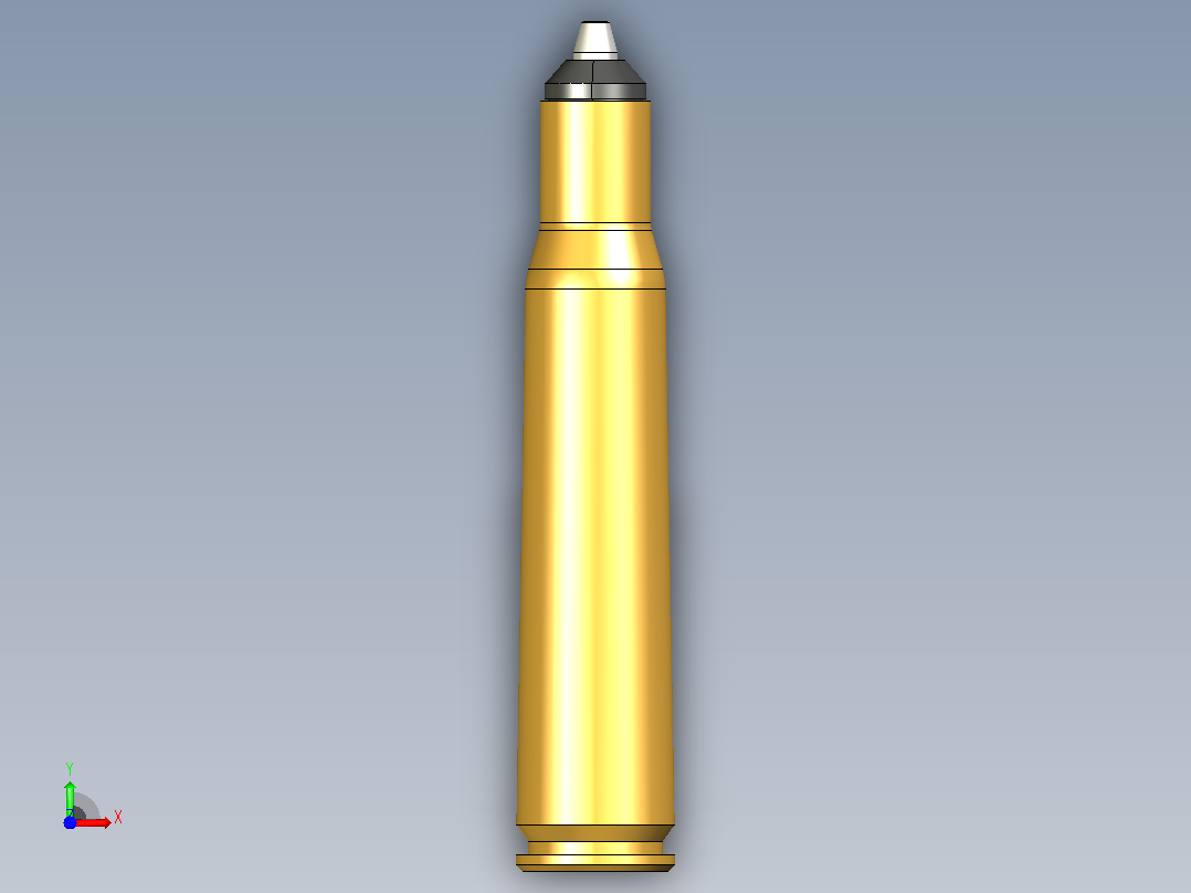 弹膛22 装在 .50 bmg 中前视图