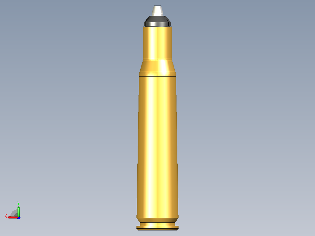 弹膛22 装在 .50 bmg 中后视图
