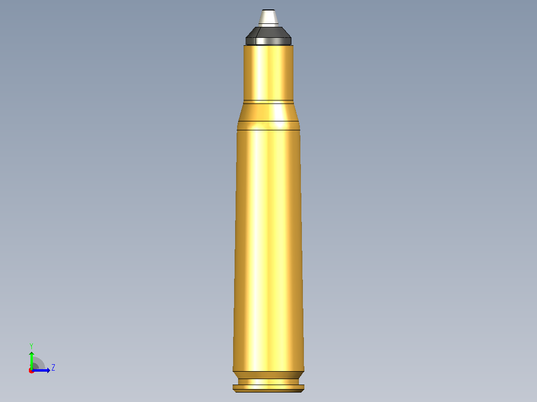 弹膛22 装在 .50 bmg 中左视图