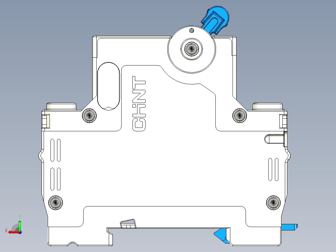 NBDP-63 3P&amp;N小型断路器三维模型202404后视图