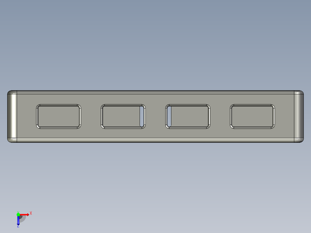 QC USB 充电器外壳 （XFW-KC42-4）俯视图