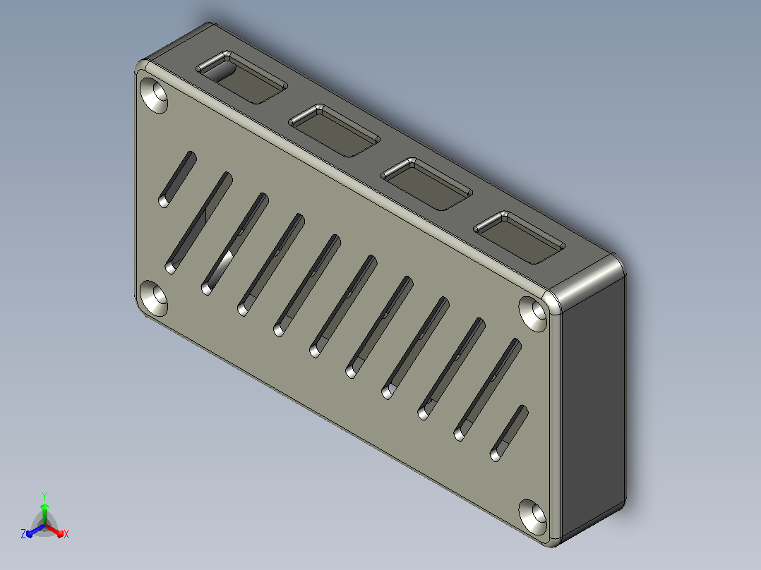 QC USB 充电器外壳 （XFW-KC42-4）正等轴测图