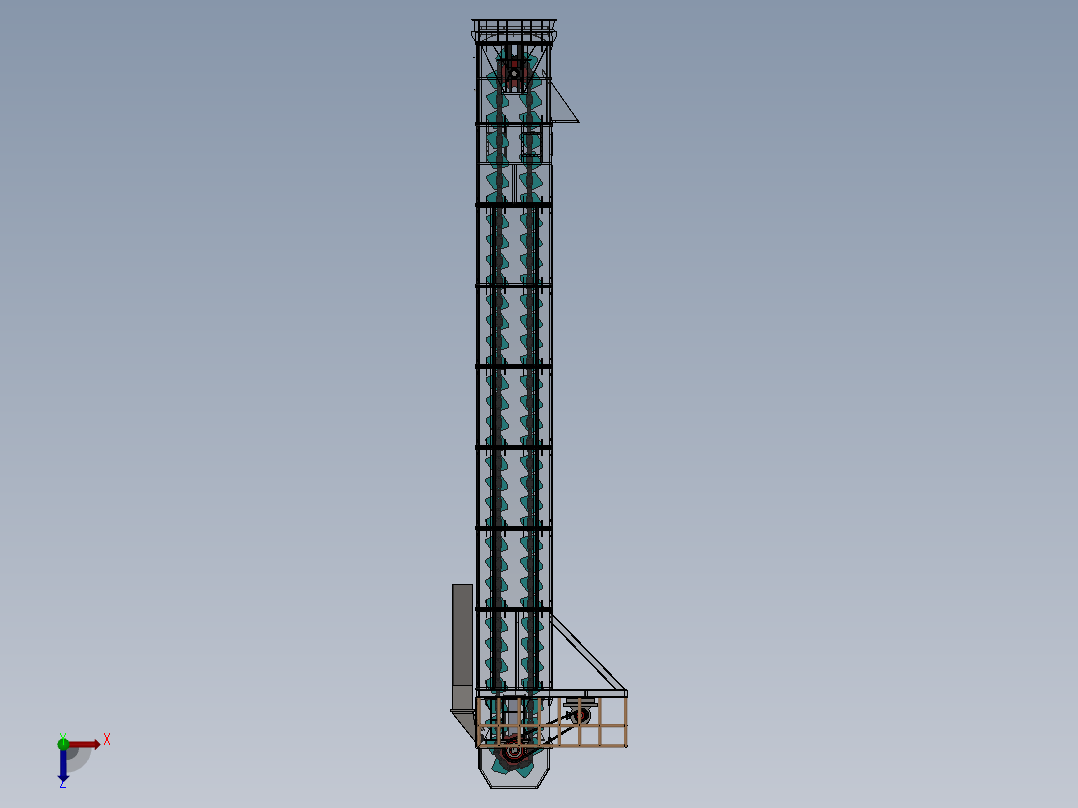 斗式提升机sw16可编辑俯视图
