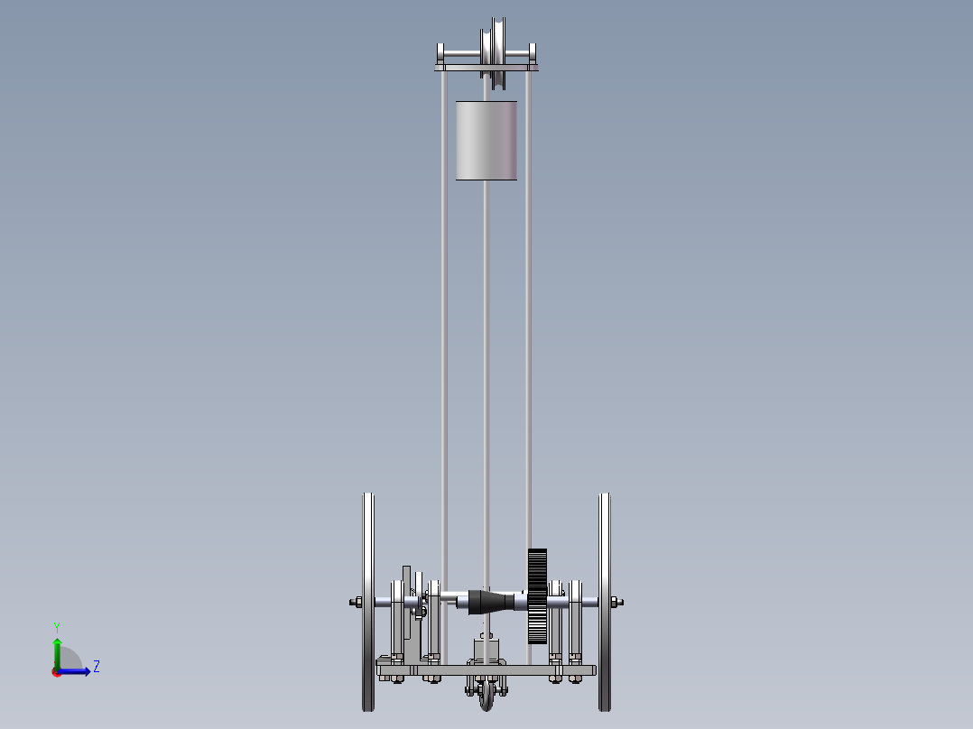 S形无碳小车 SW打开内含运动 和装配 3D图1左视图