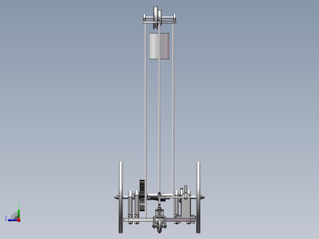 S形无碳小车 SW打开内含运动 和装配 3D图1右视图