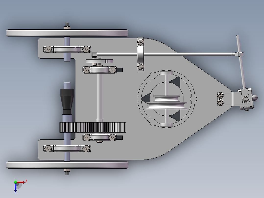 S形无碳小车 SW打开内含运动 和装配 3D图1俯视图