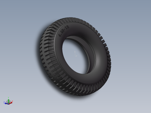 三轮摩托车前后外胎3D模型