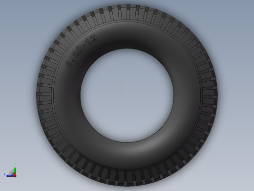 三轮摩托车前后外胎3D模型右视缩略图