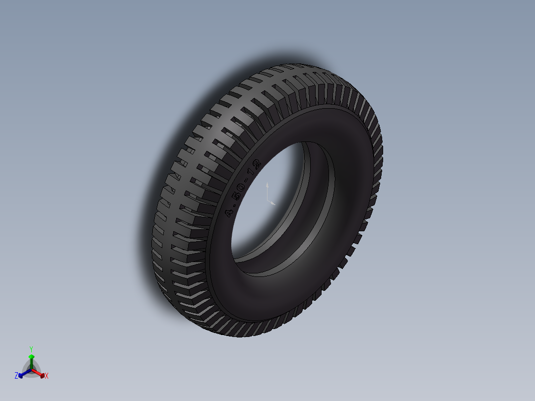 三轮摩托车前后外胎3D模型正等轴测图