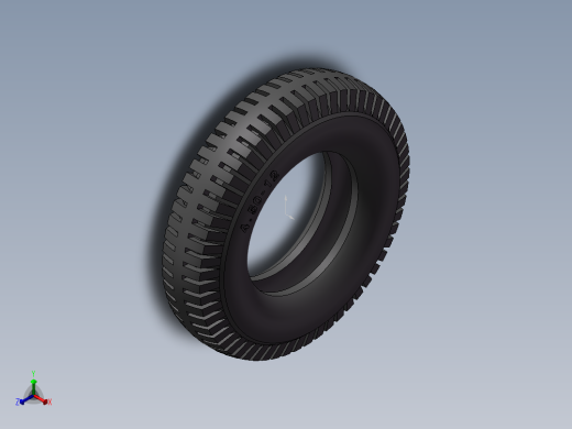 三轮摩托车前后外胎3D模型正等轴测缩略图