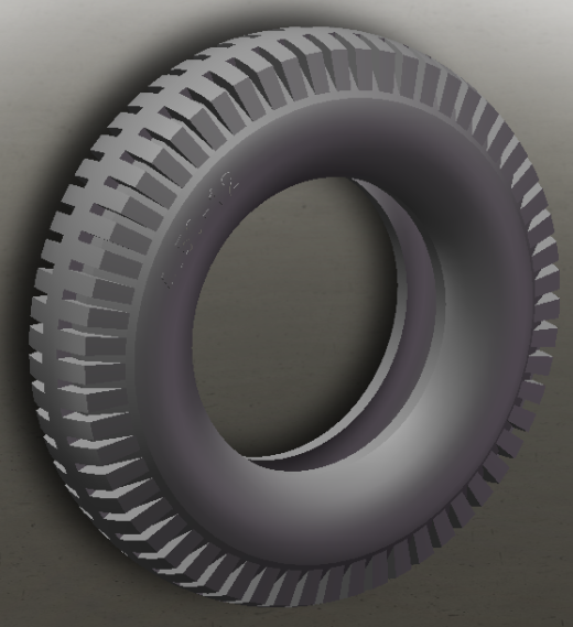 三轮摩托车前后外胎3D模型缩略图