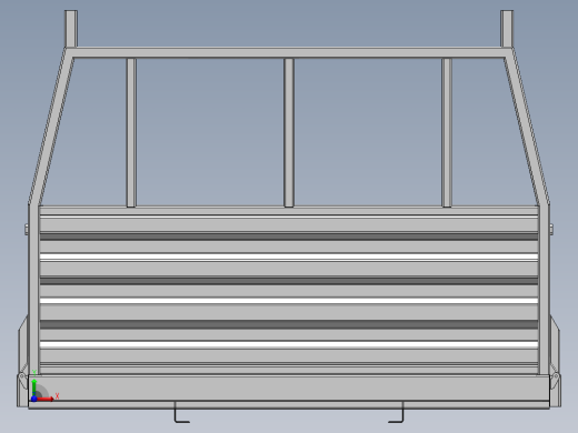 小型拖车3D模型前视缩略图