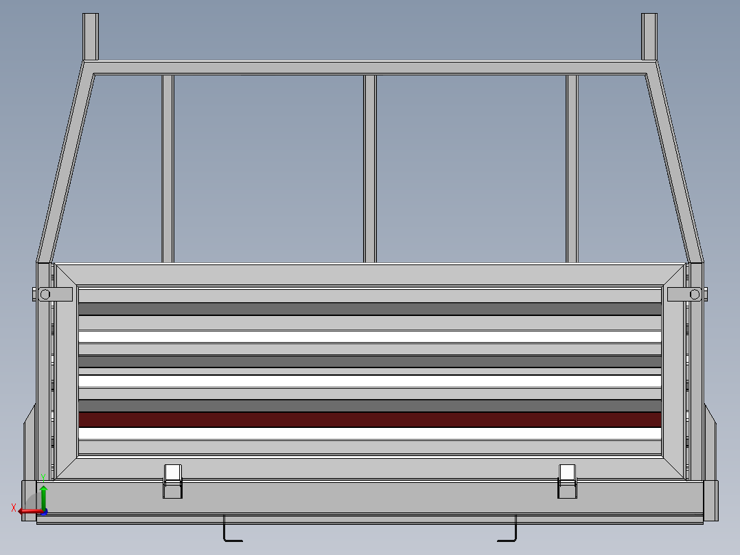 小型拖车3D模型后视图