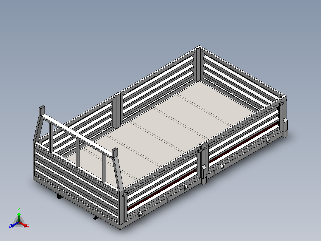 小型拖车3D模型正等轴测图