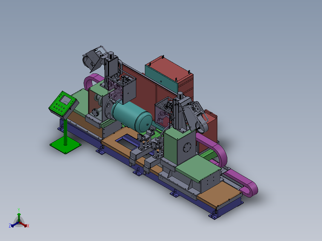 T624 储气罐环缝专机设备SW正等轴测图