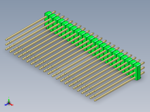 彩色公头100mil（2.54mm）系列-DS1021_green_3x22p_100mil_Type43_rev1.0