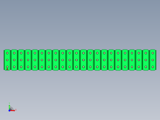 彩色公头100mil（2.54mm）系列-DS1021_green_3x22p_100mil_Type43_rev1.0前视缩略图