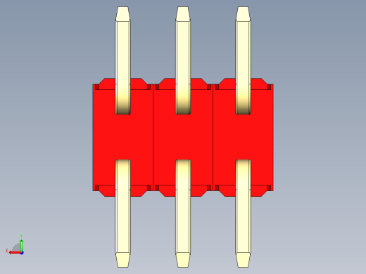 彩色公排针 100mil 2.54mm 系列-DS1022_red_06p_100mil_TypeSMT_rev1.0后视缩略图