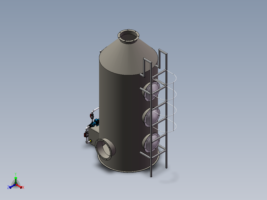 喷淋塔正等轴测图