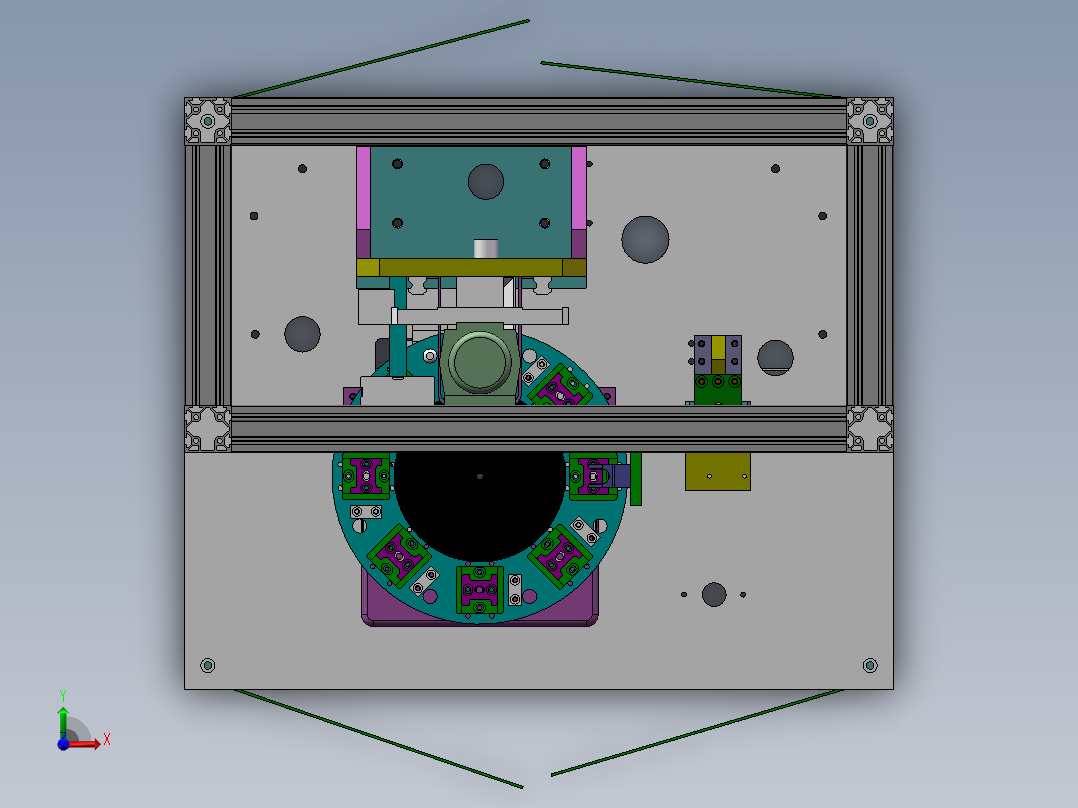 USB 外壳打孔机_SolidWorks前视图