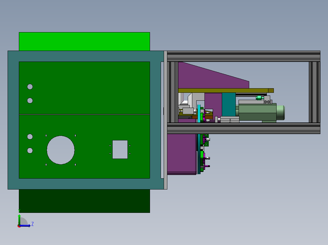 USB 外壳打孔机_SolidWorks左视图