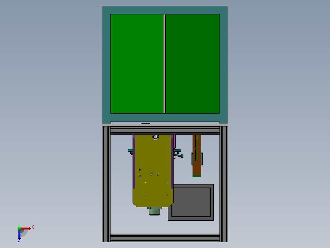 USB 外壳打孔机_SolidWorks俯视图