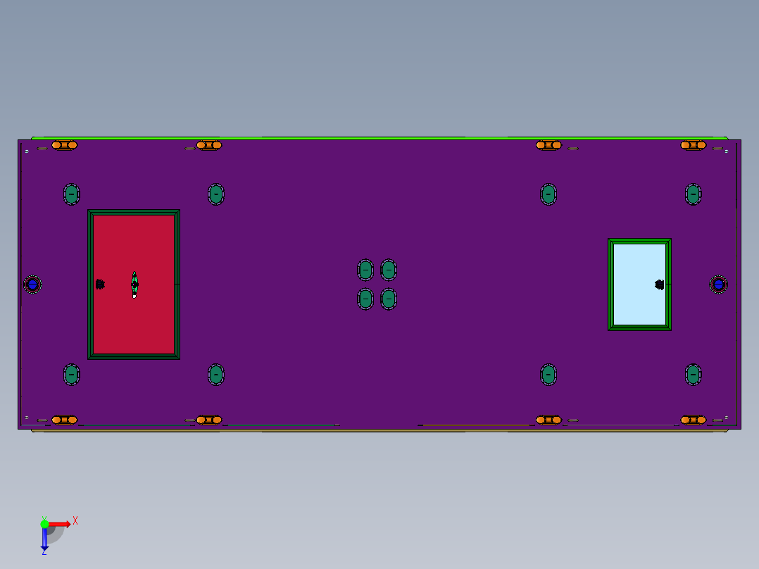 铝合金体浮筒船俯视图