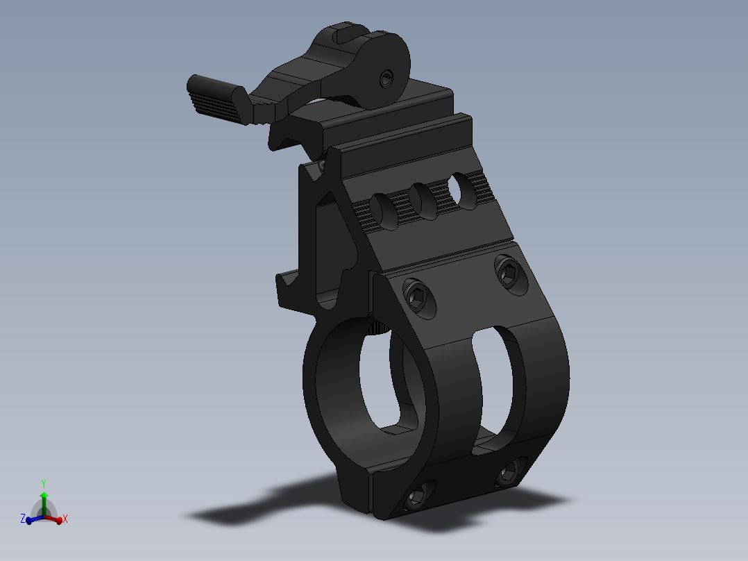 导轨上的快速安装1英寸战术手电筒支架