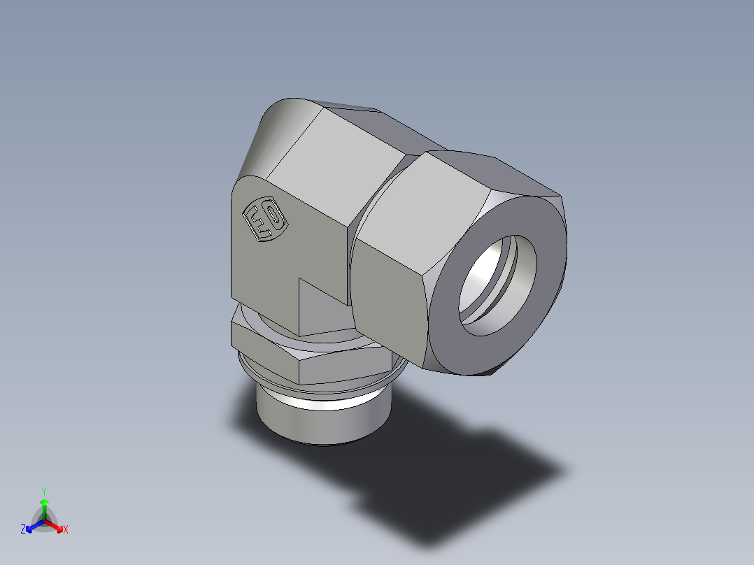 卡套式工业通用硬管接头EO_Adjustable_Locknut_elbow_WEE18LMORCF主视图