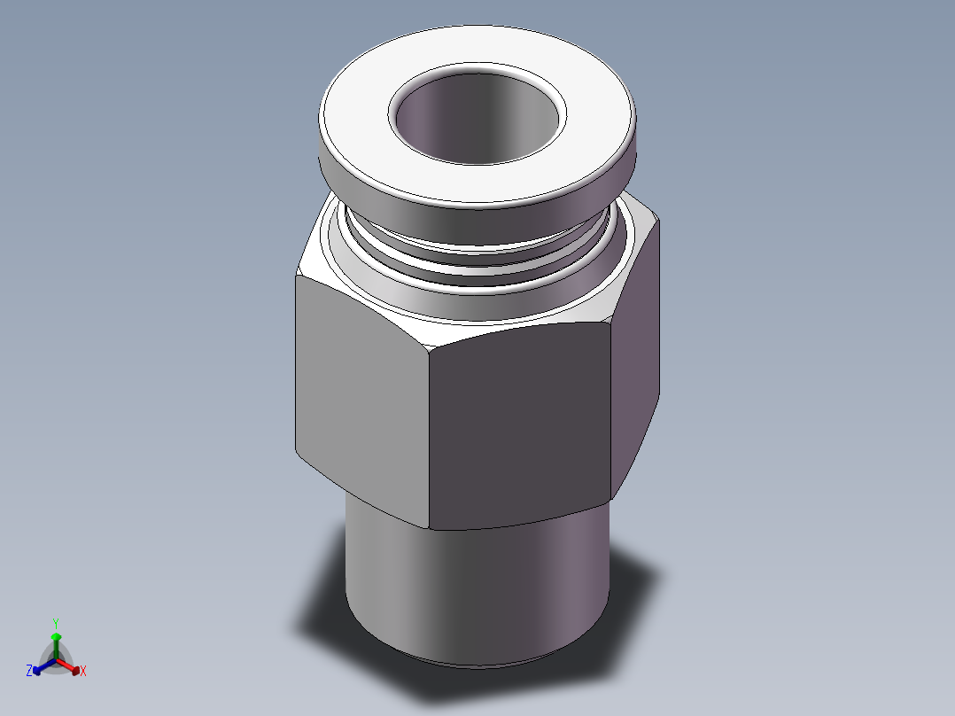 螺纹直通APC6-01（1分6厘）主视图