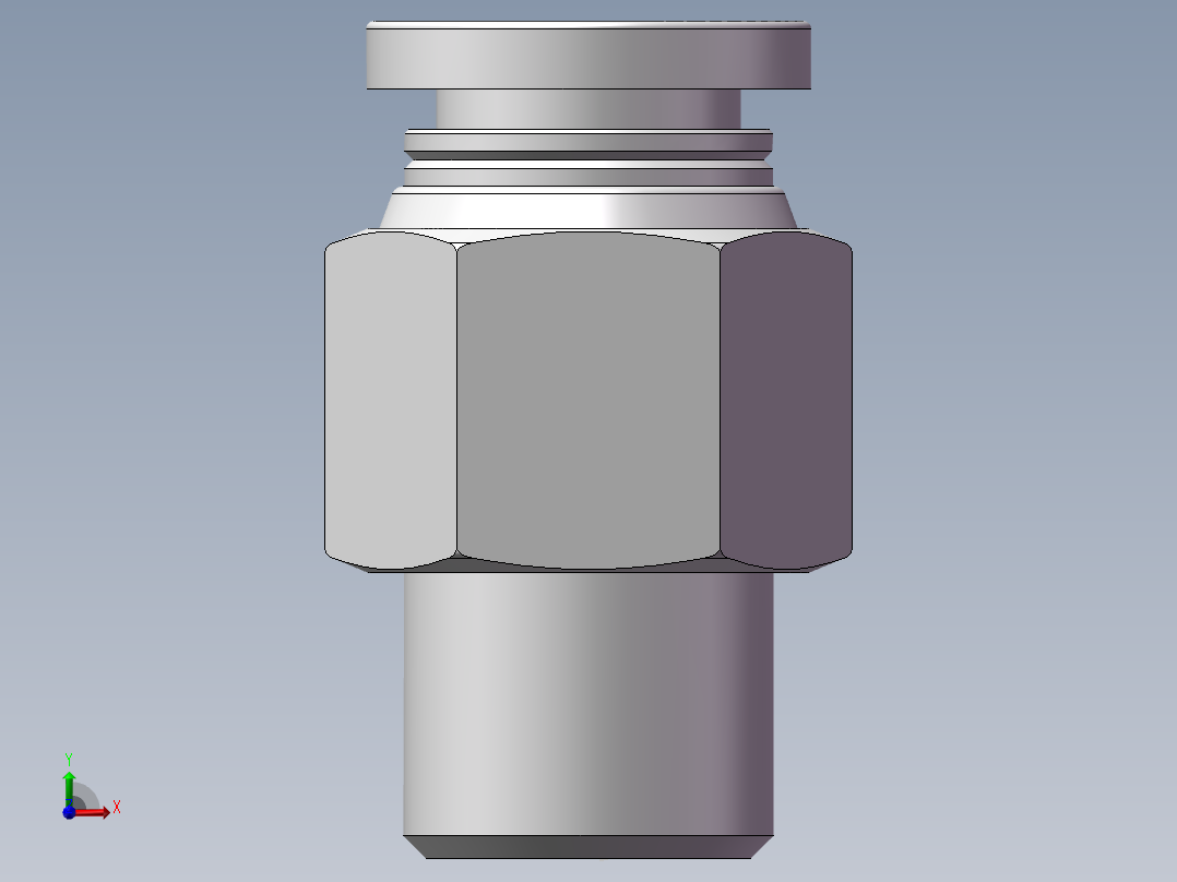 螺纹直通APC6-01（1分6厘）前视图