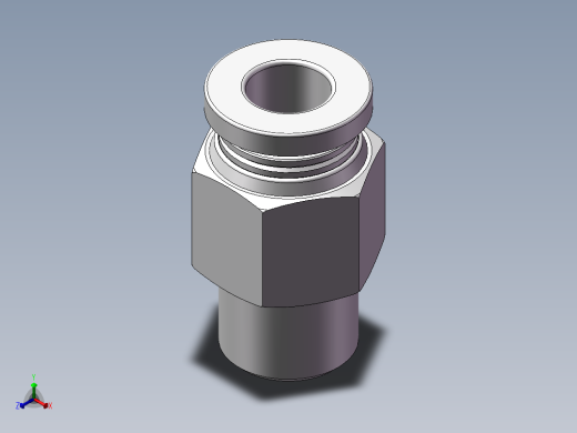 螺纹直通APC6-01（1分6厘）正等轴测缩略图