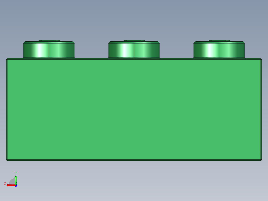 乐高套装 4421基本积木-4109679 - 3622 Dark Green Brick 1 x 3.STEP后视图