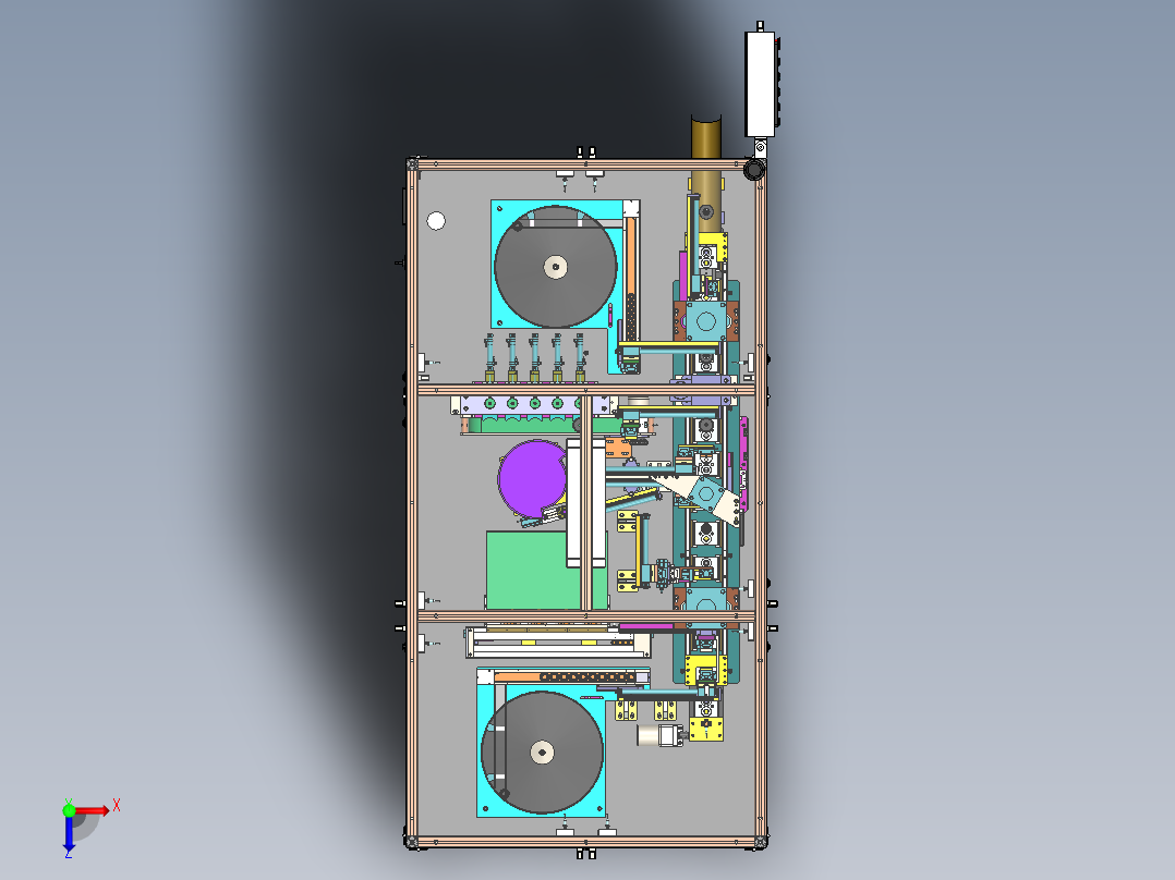 G594 齿轮轴承压装机 工件自动组装 治具循环俯视图