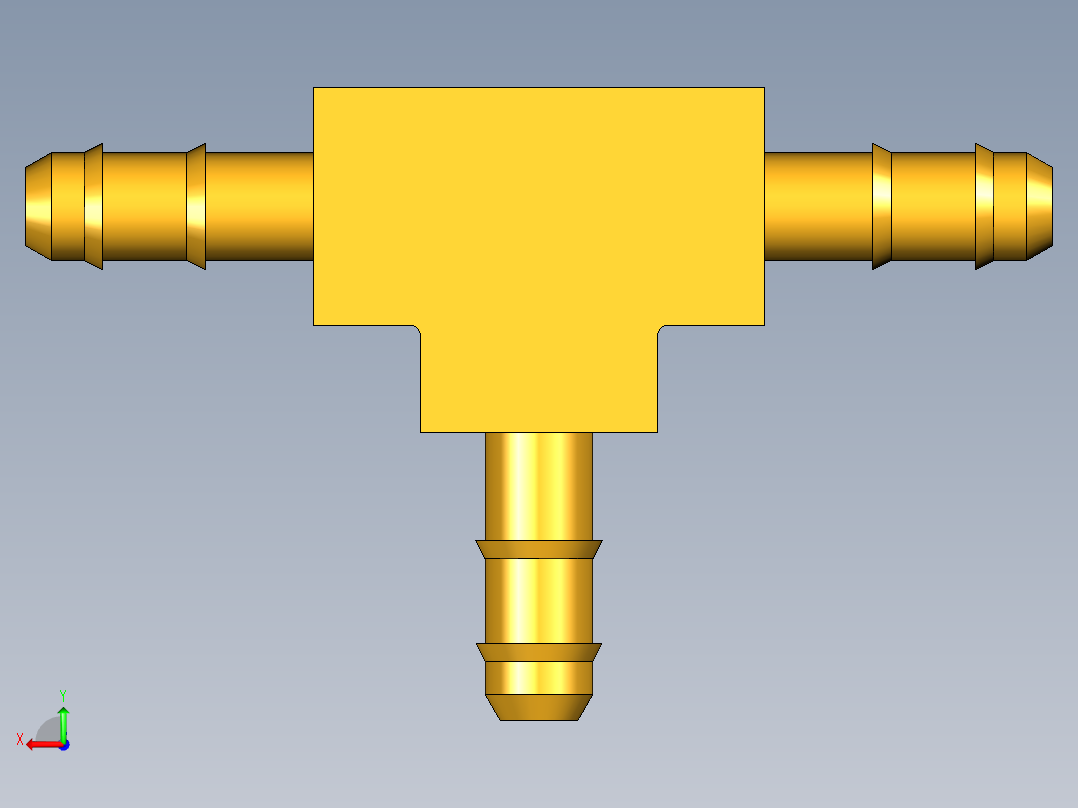 工业通用螺蚊管倒齿式工业硬管接头Union Tee 224-5_32后视图