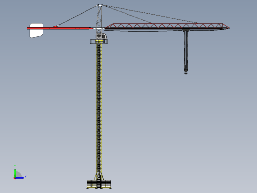 tower crane塔式起重机3D数模图纸 STEP格式左视缩略图