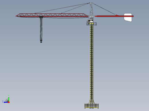 tower crane塔式起重机3D数模图纸 STEP格式俯视缩略图