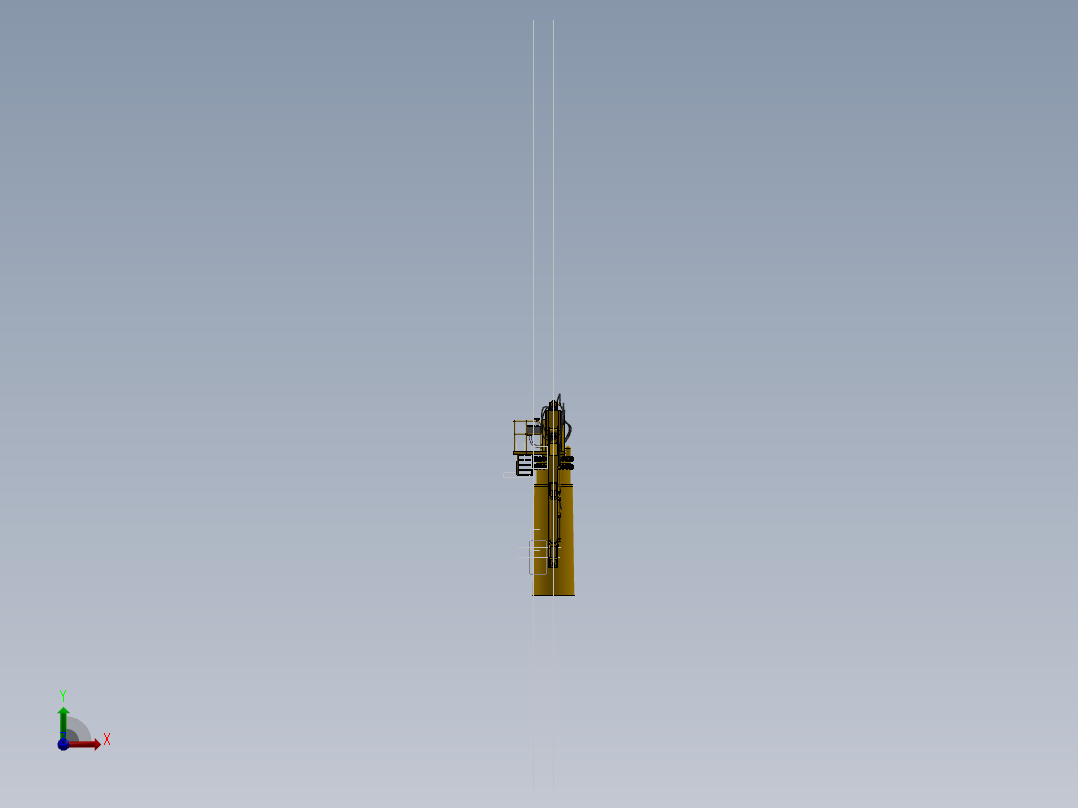 大型机械手臂（起重机吊臂）3D模型 Solidworks设计前视图