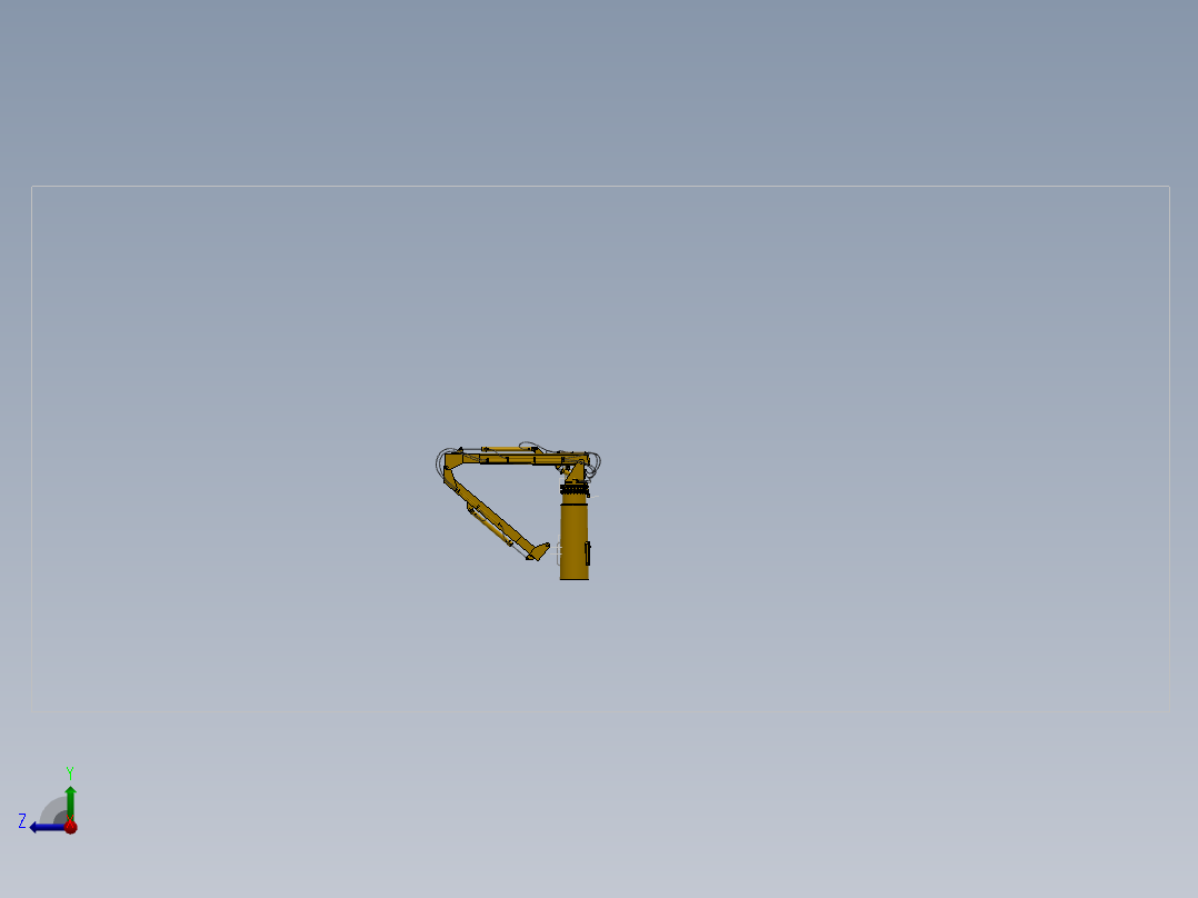 大型机械手臂（起重机吊臂）3D模型 Solidworks设计右视图