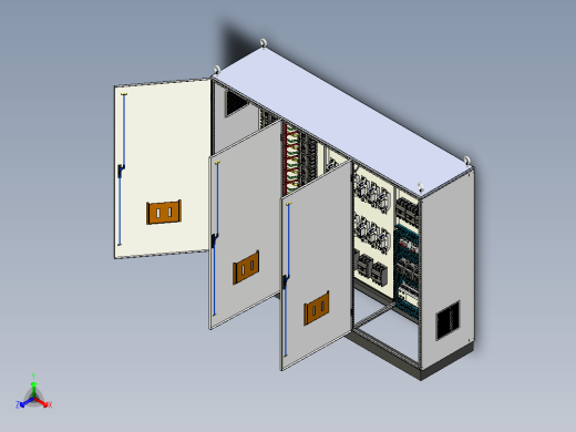 三柜组装630A刀开关电源plc接触器控制柜
