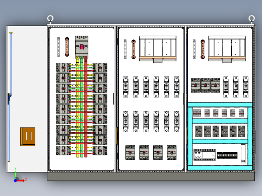三柜组装630A刀开关电源plc接触器控制柜前视缩略图