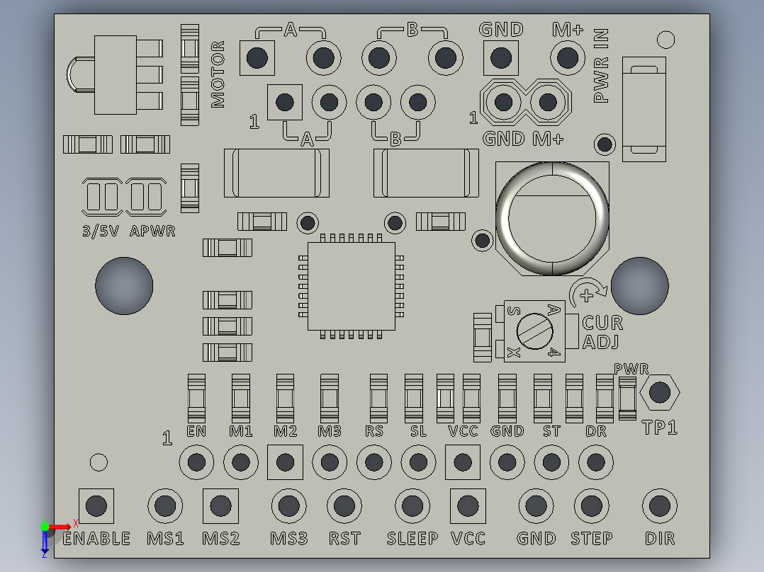 手轮CNC编码器和一个大的简易驱动器俯视图