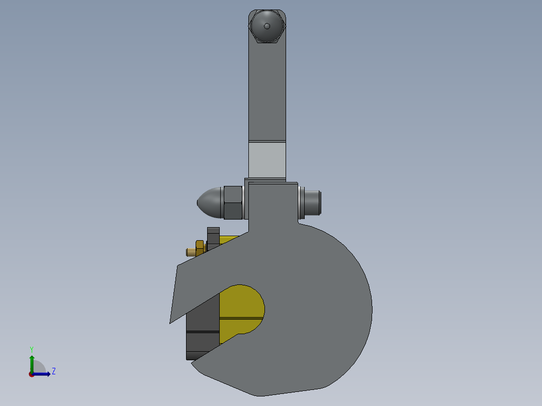线圈与壳体组件 3D模型SolidWorks三维设计图左视图